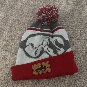 Unisex Red and Gray Locale Beanie